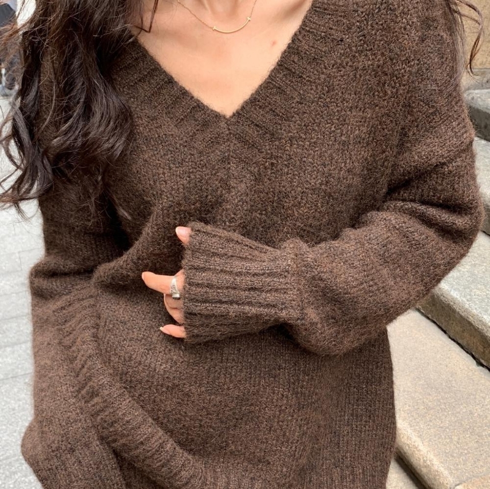 Lazy Style Sweater Set Skirt for Women's Autumn and Winter - Picture 3 of 5
